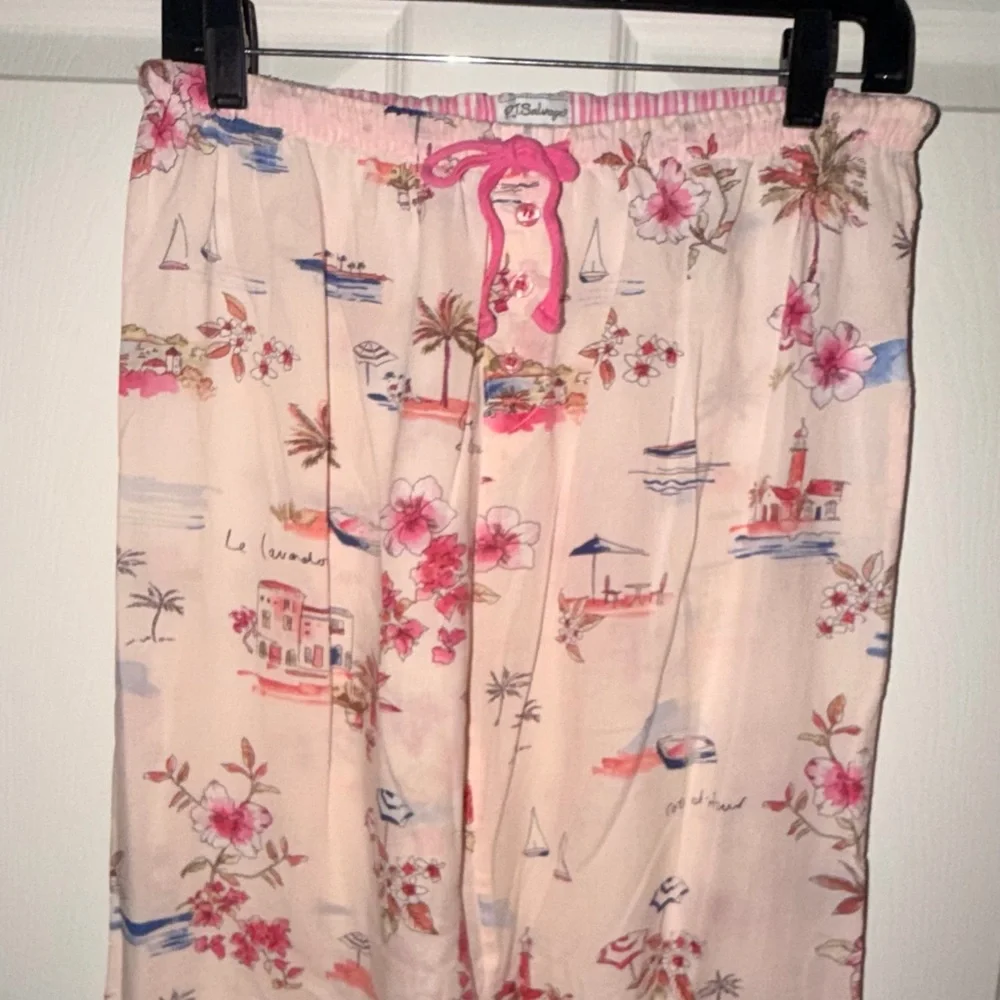 PJ Salvage Pajama Set Size S Pink Beach Print 2PC Sleep & Lounge - Picture 8 of 13